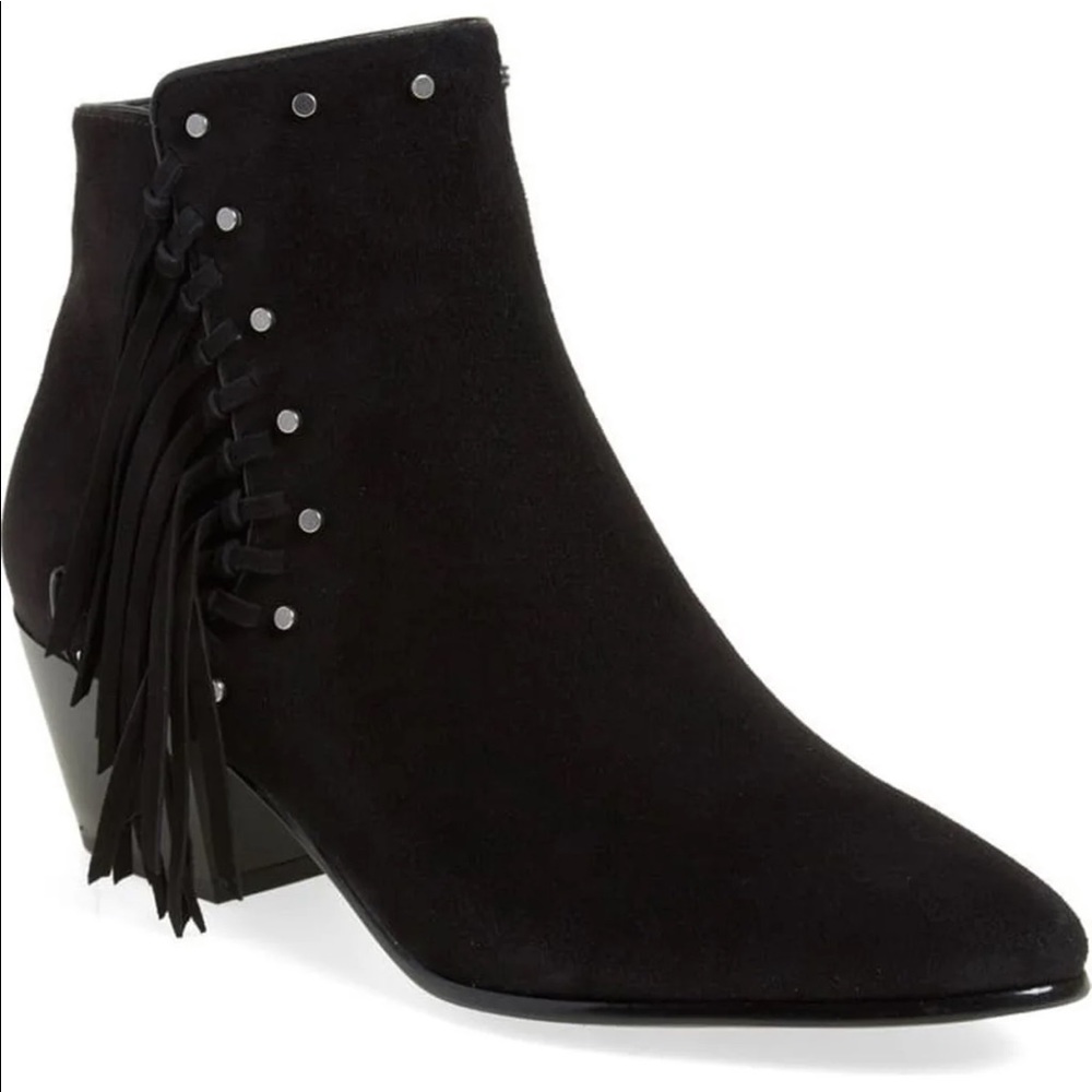Sam Edelman Rudie Stud Fringe Booties Black Size 7